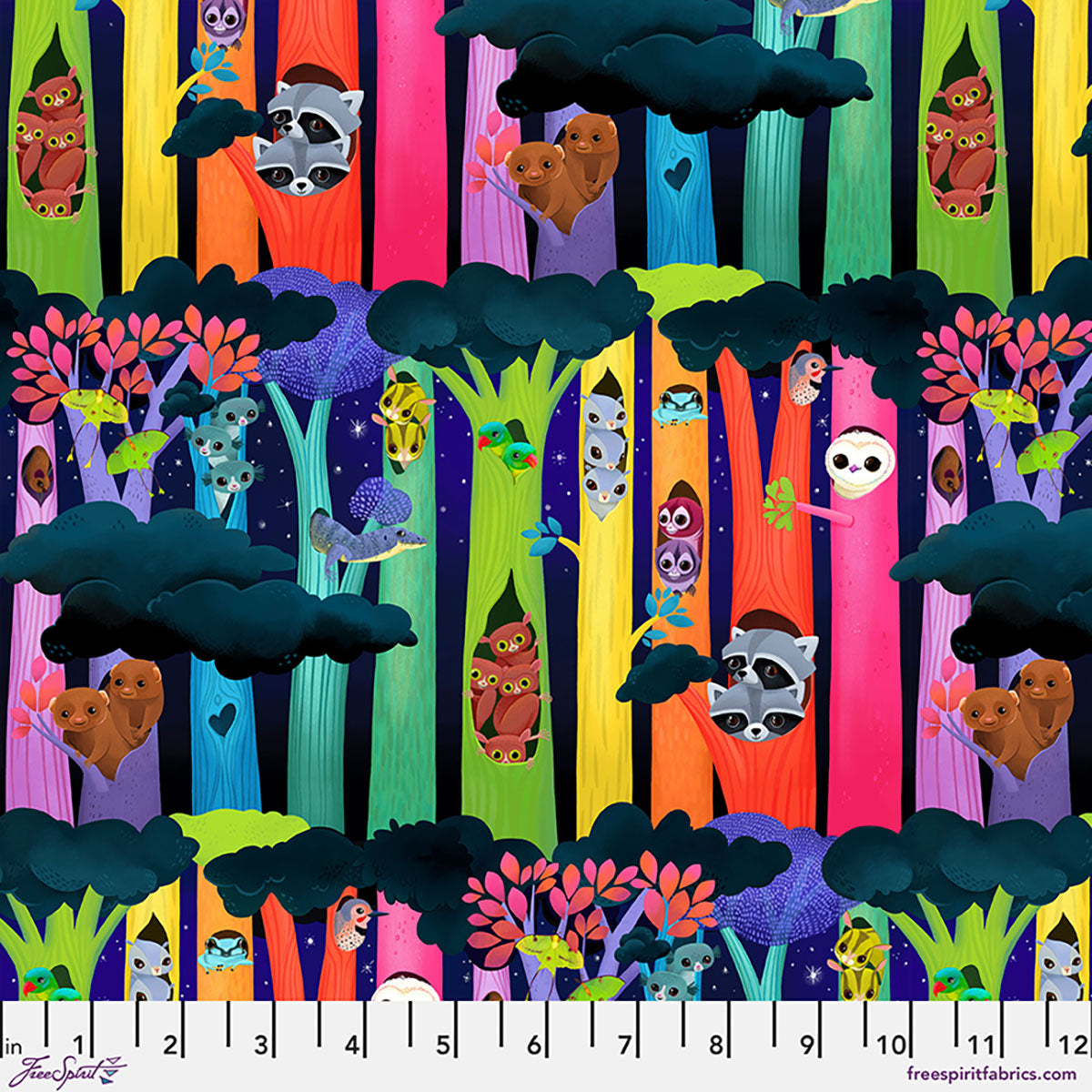 Love Under the Stars Quilt Fabric - Peekaboo Forest in Multi - PWKT048.XMULTI