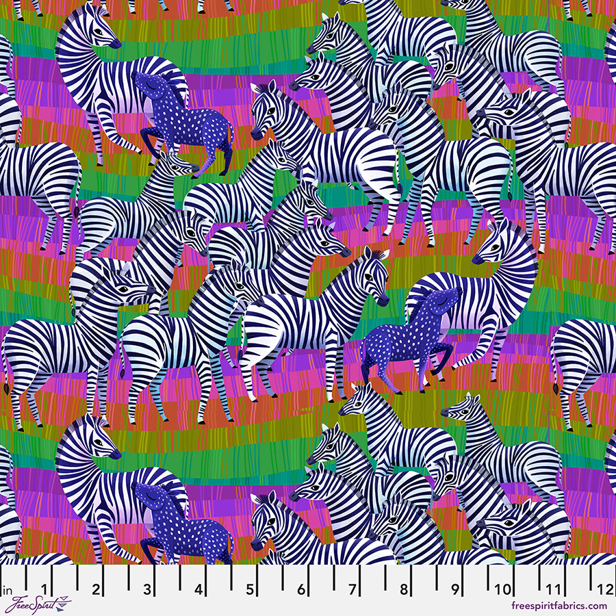 Love in the Wild Quilt Fabric - Love in the Grasslands Zebras in Multi - PWKT038.XMULTI
