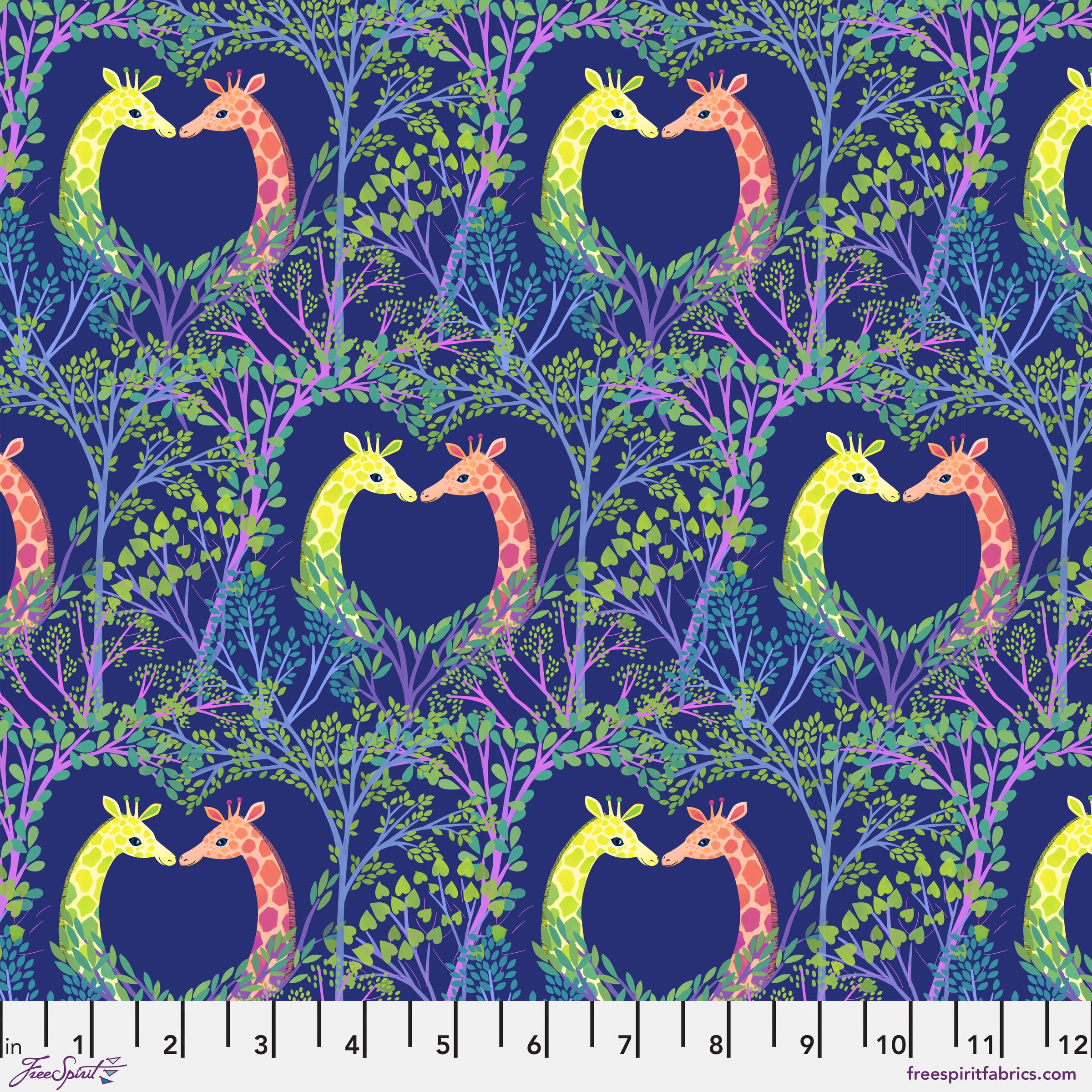 Love in the Wild Quilt Fabric - Love in the Trees in Blue - PWKT043.XBLUE