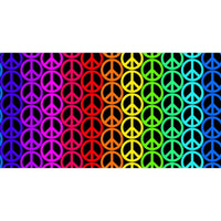 Love to All Quilt Fabric - Peace Signs in Black/Multi - FLLA D71 Z