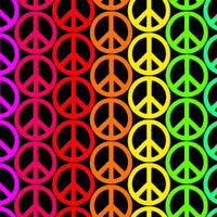 Love to All Quilt Fabric - Peace Signs in Black/Multi - FLLA D71 Z