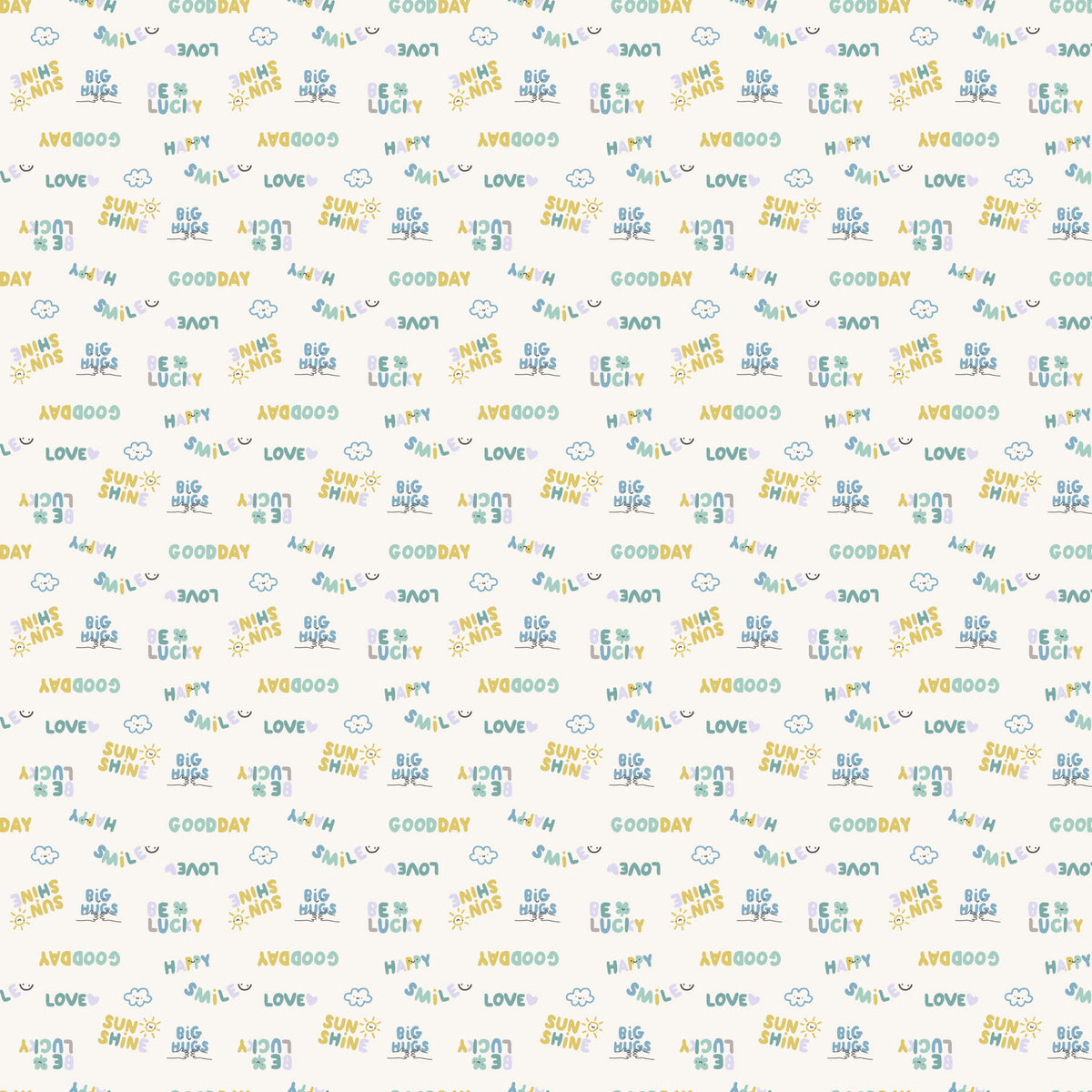 Lucky Day Quilt Fabric - Lucky in Cream - F90971-11 - COTTON FLANNEL