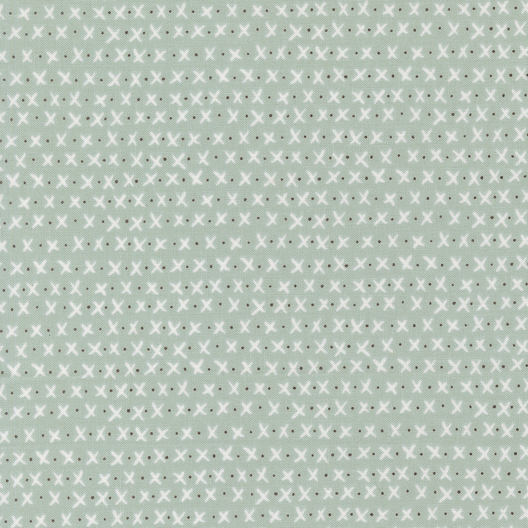 Lucky Quilt Fabric - Xs and Os in Sky Aqua - 55705 22