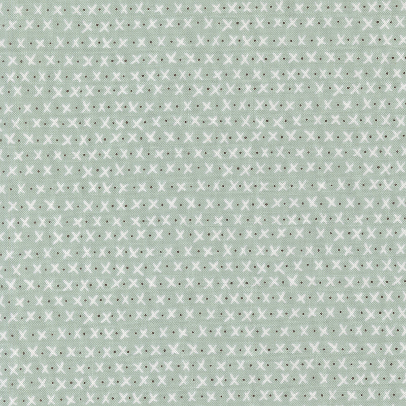Lucky Quilt Fabric - Xs and Os in Sky Aqua - 55705 22
