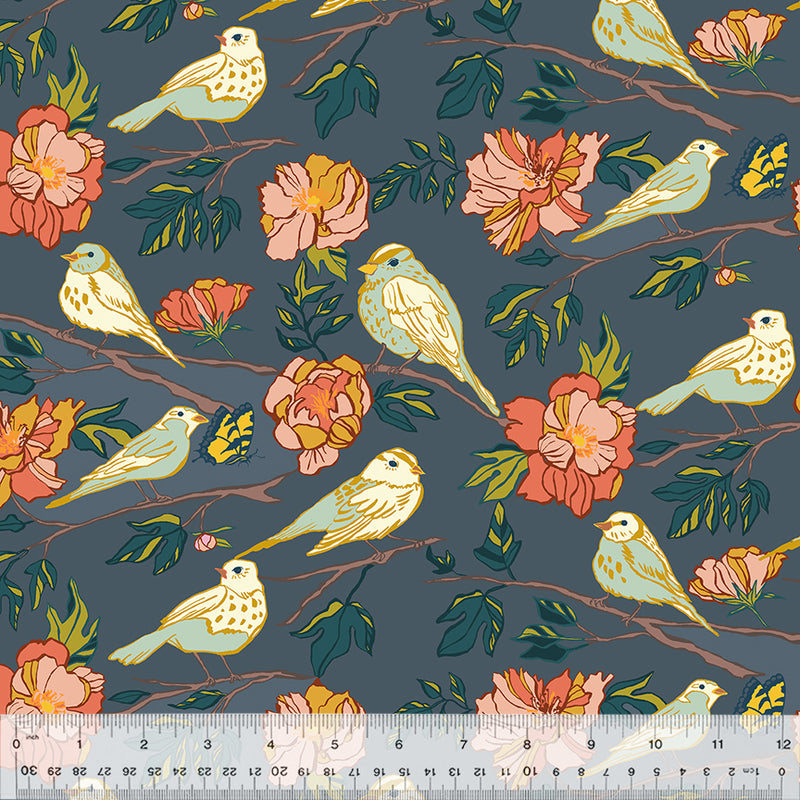Lush Life Quilt Fabric - Birds of a Feather in Periwinkle Blue - 54712-4