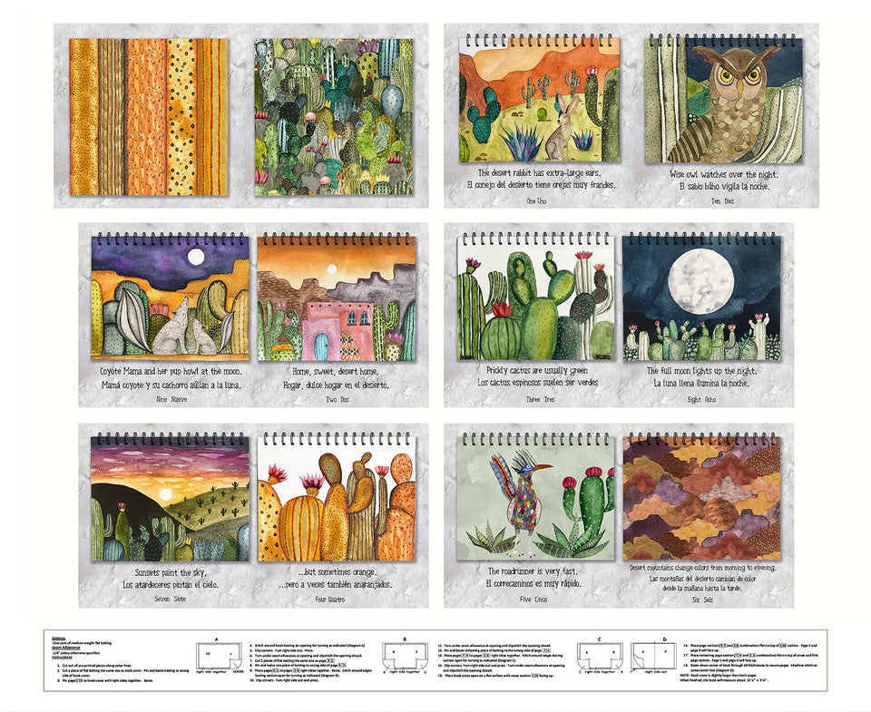 Magical Desert Quilt Fabric - Book Panel in Tertiary Multi - 2083P-107 - SOLD AS A 36" PANEL