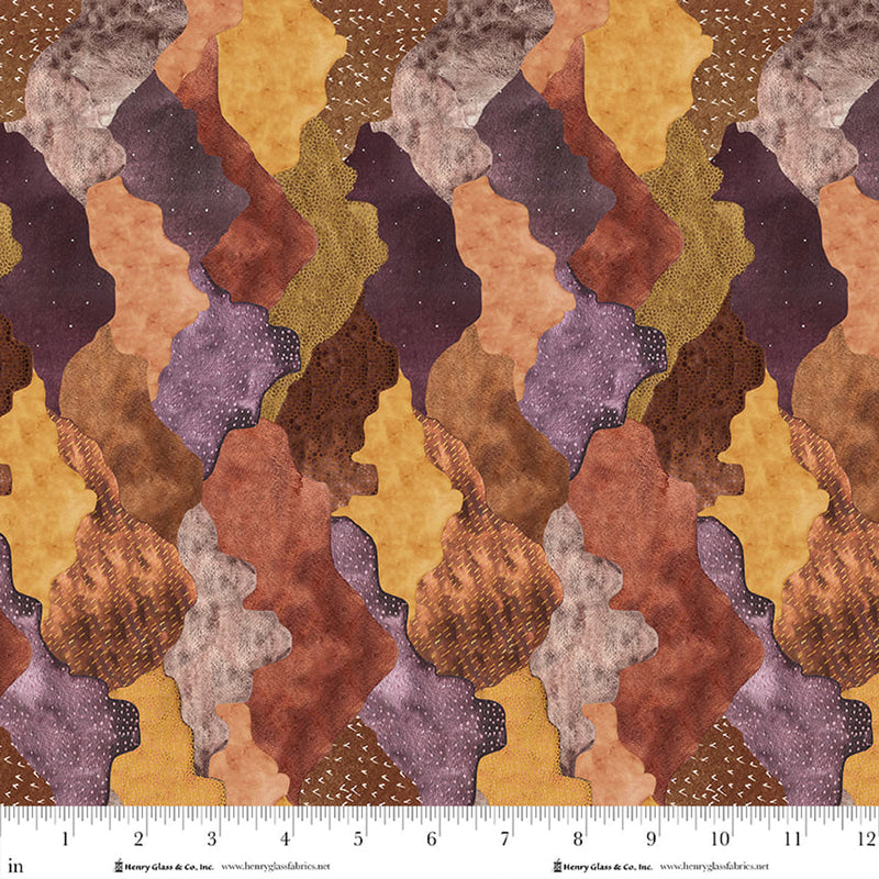 Magical Desert Quilt Fabric - Mountains in Buttterscotch Gold - 2078-48