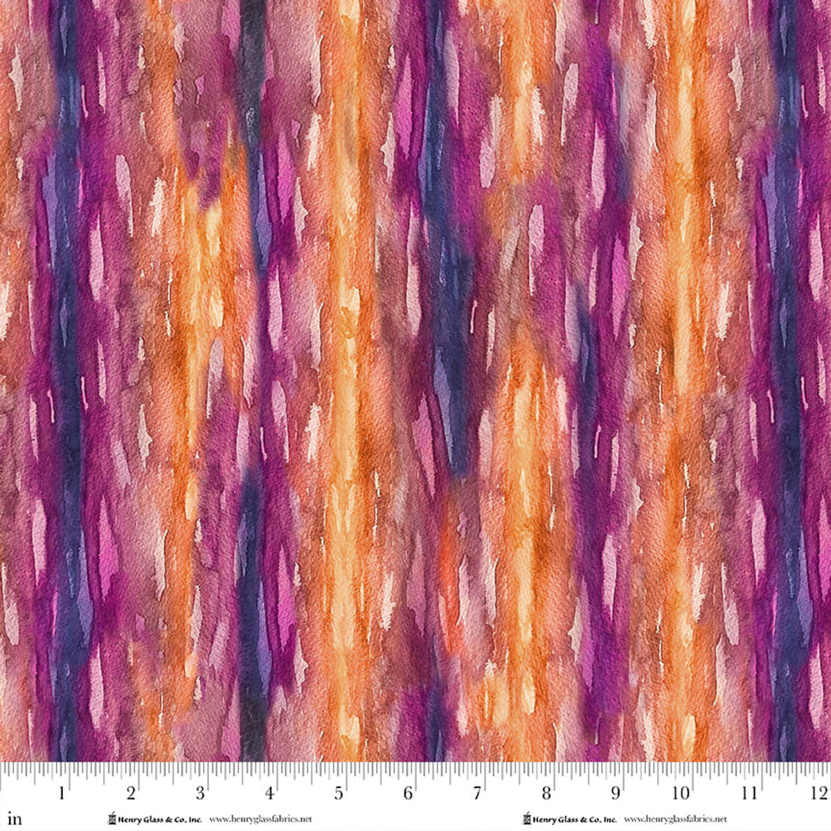 Magical Desert Quilt Fabric - Watercolor Stripe in Raspberry Multi - 2081-57