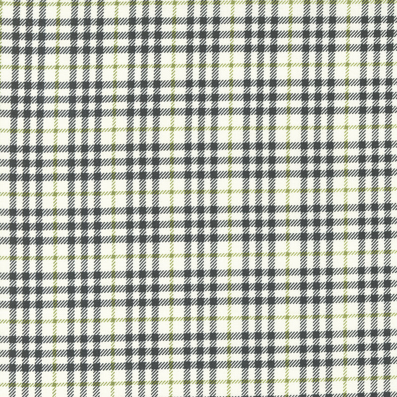 Main Street Quilt Fabric - Picnic Plaid in Vanilla Cream/Black - 55644 15