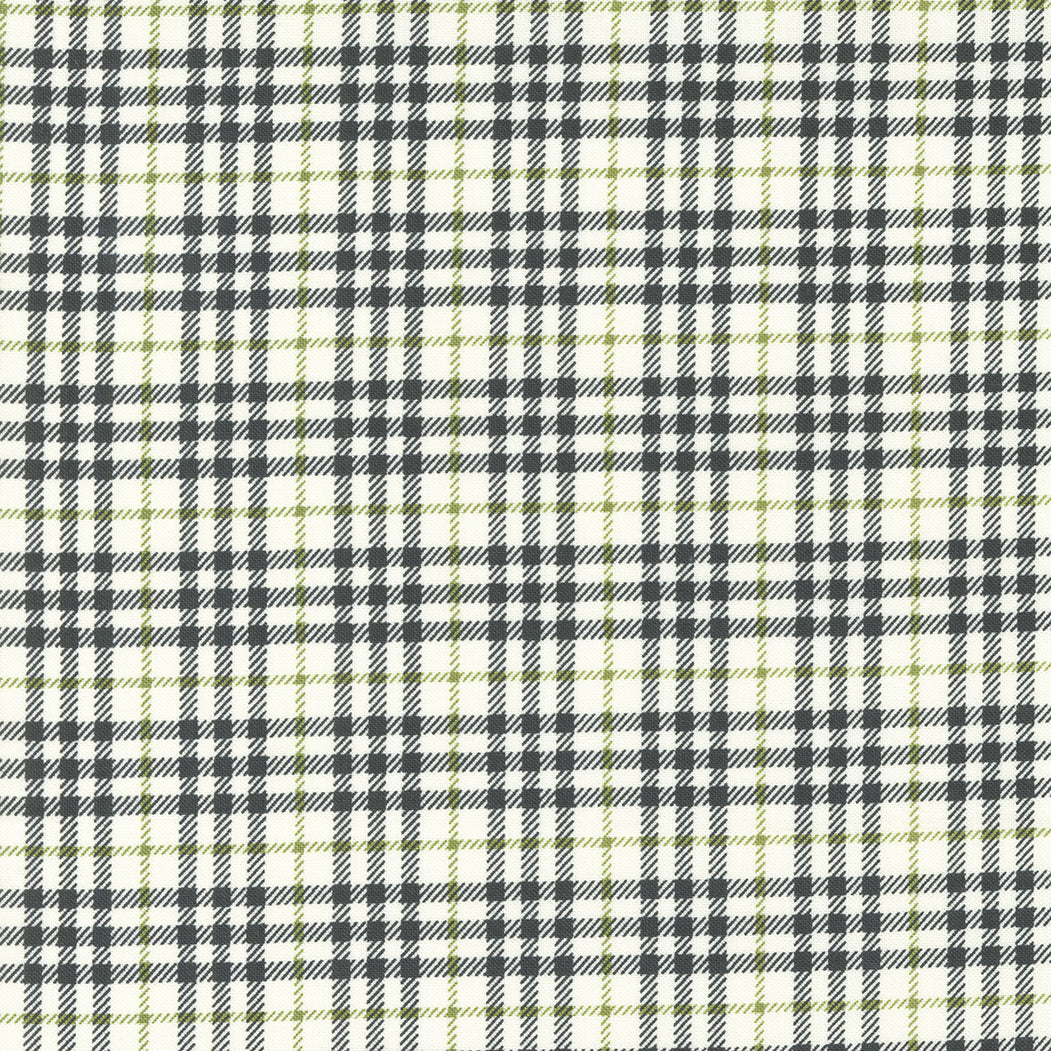 Main Street Quilt Fabric - Picnic Plaid in Vanilla Cream/Black - 55644 15