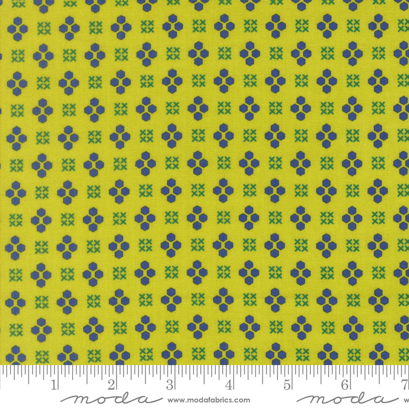 Maker's Delight Quilt Fabric - Handwork in Acid Green - 28104 21