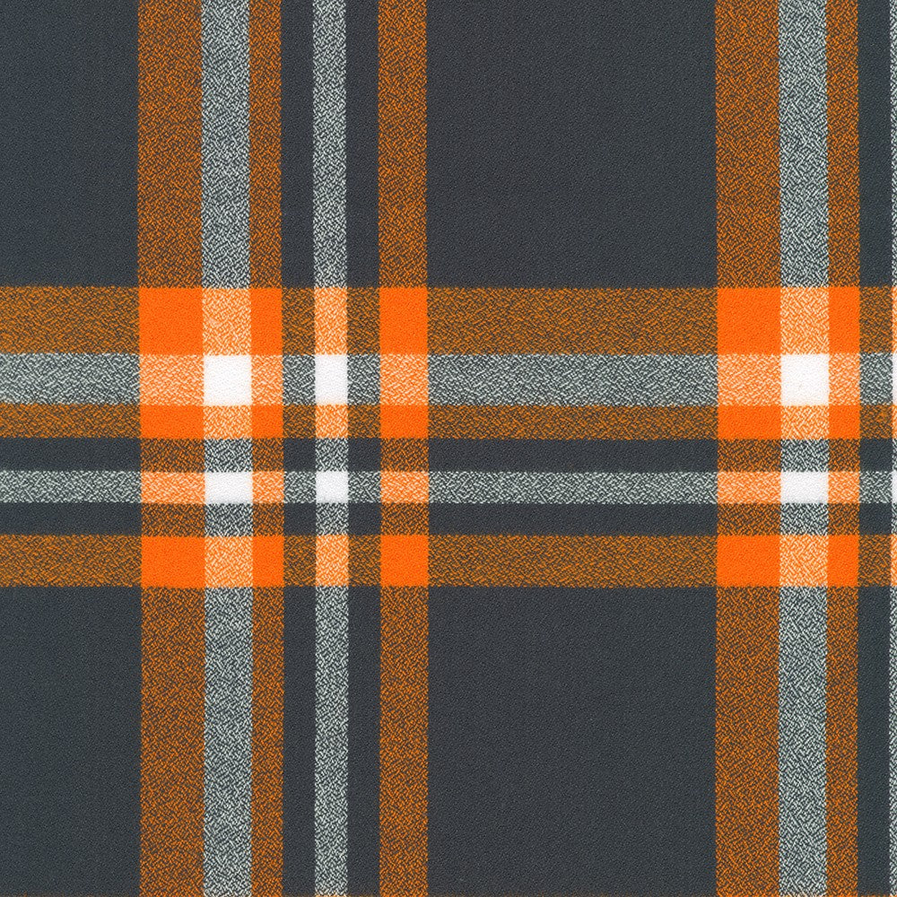 Mammoth Flannel Game Day Quilt Fabric - Goldfish Plaid (Orange/Navy) - SRKF-24167-369 GOLDFISH
