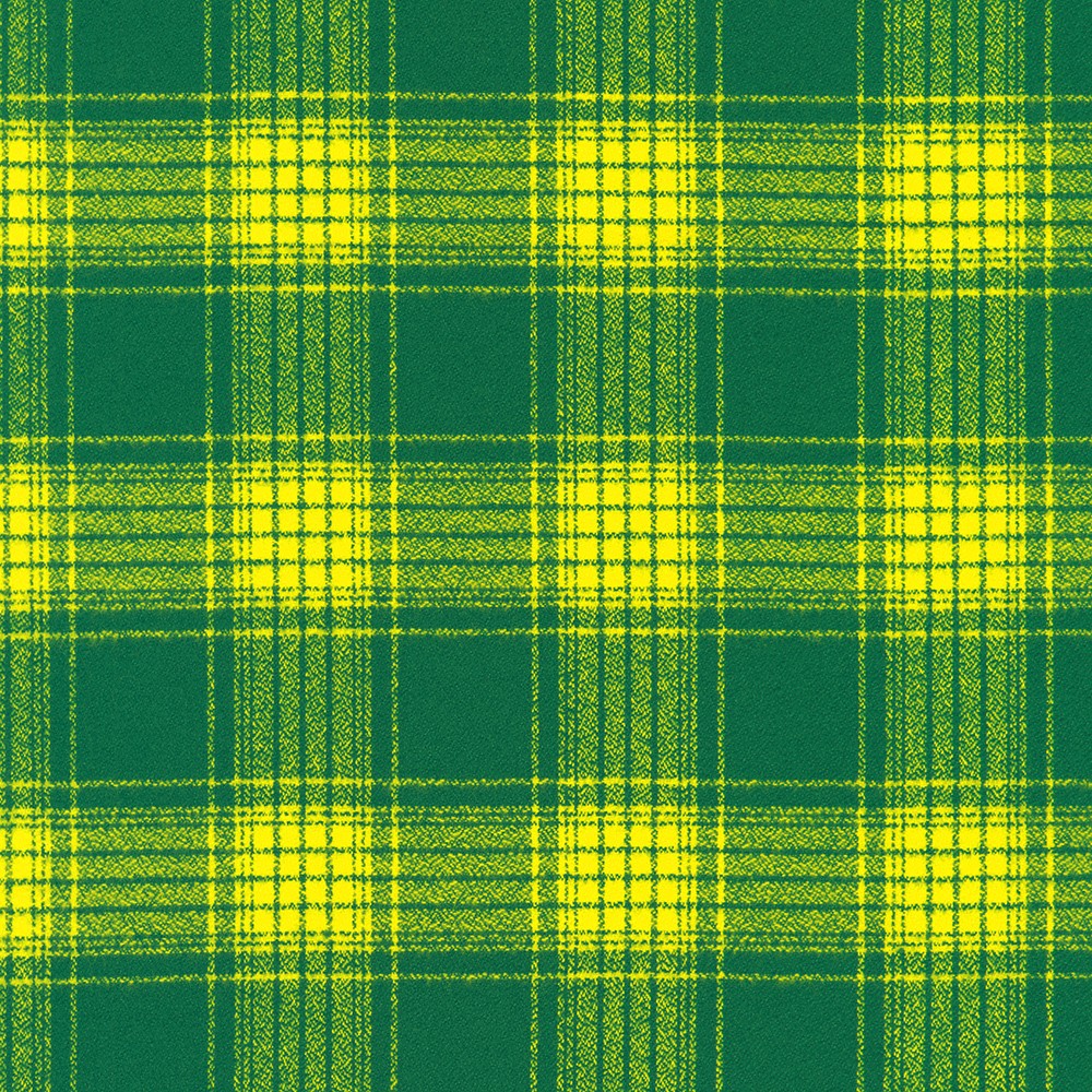 Mammoth Flannel Game Day Quilt Fabric - Green Plaid (Green/Yellow) - SRKF-24169-7 GREEN