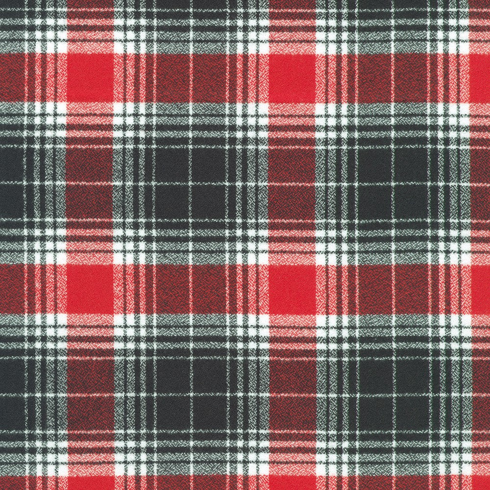 Mammoth Flannel Game Day Quilt Fabric - Licorice Plaid (Red/Black) - SRKF-24168-182 LICORICE