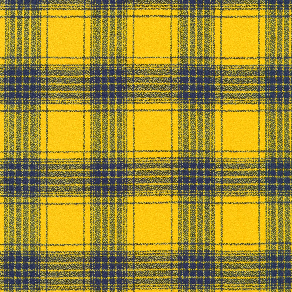 Mammoth Flannel Game Day Quilt Fabric - Maize Plaid (Blue/Gold) - SRKF-24169-124 MAIZE