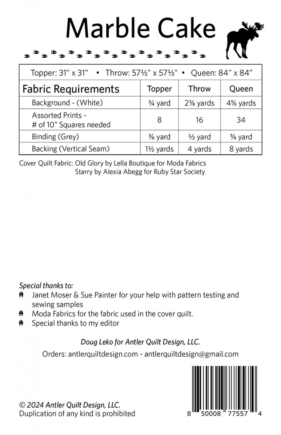 Marble Cake Quilt Pattern by Doug Leko - AQD0312
