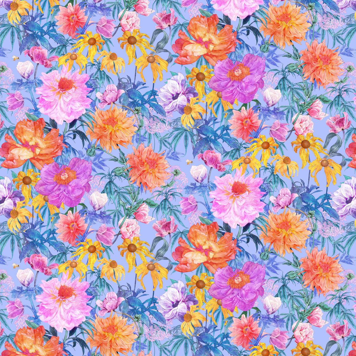 Margo Quilt Fabric - Garden Party in Blue - DP90799-40