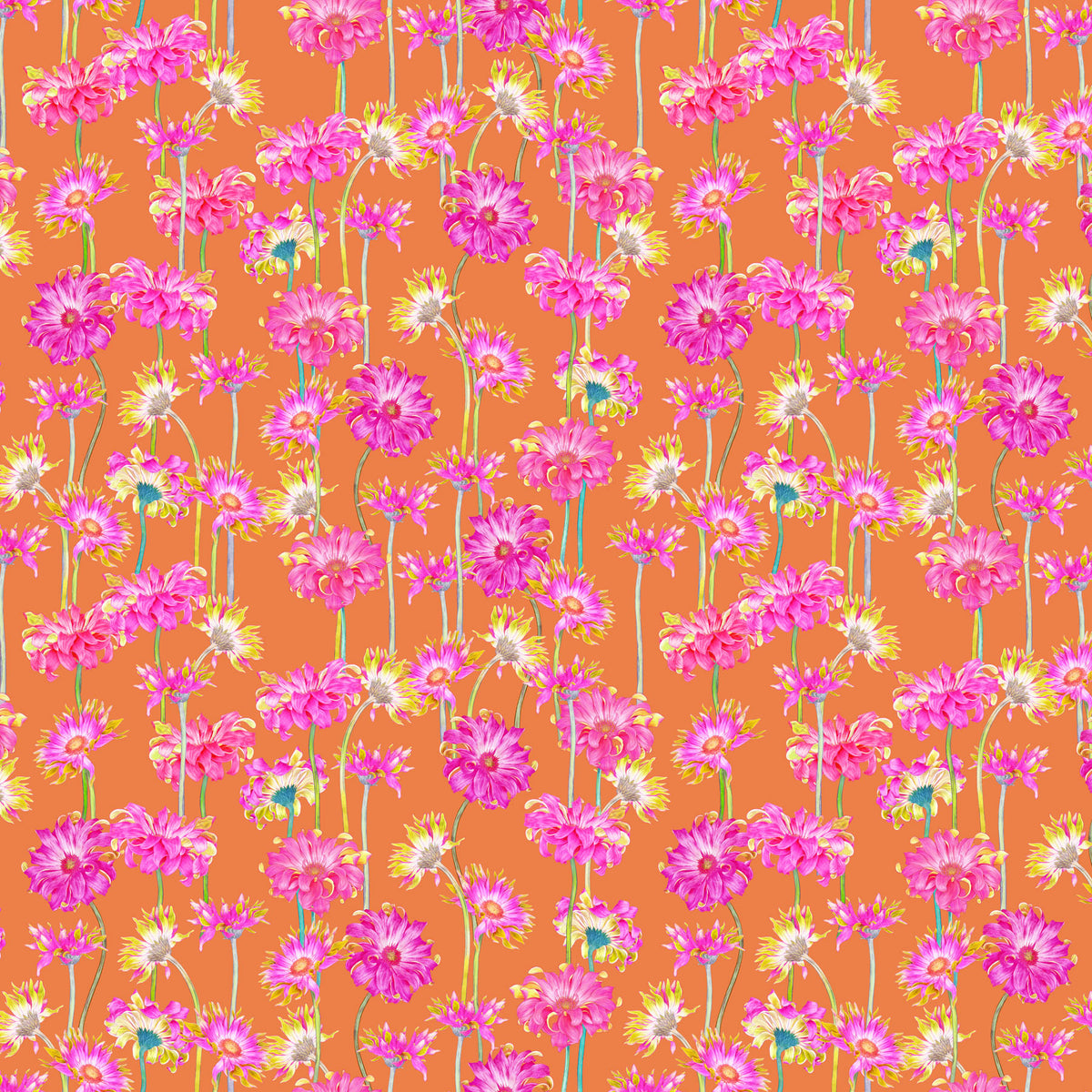 Margo Quilt Fabric - Gerbera Daisies in Orange - DP90802-56