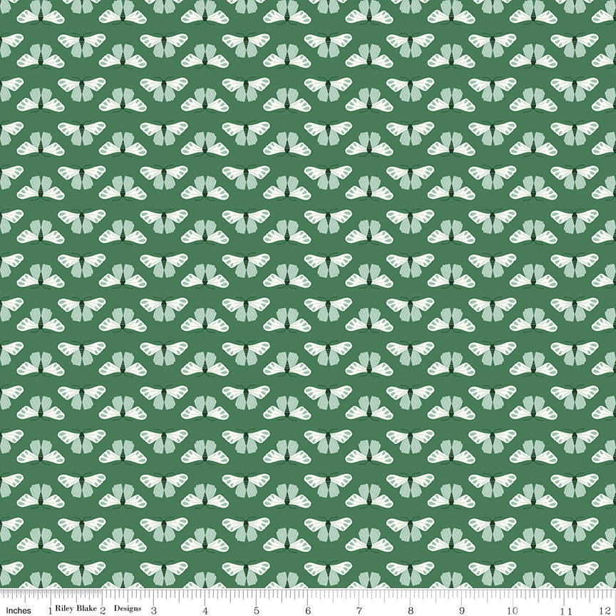 Meadow Moments Quilt Fabric - Butterflies in Green - C17234-GREEN