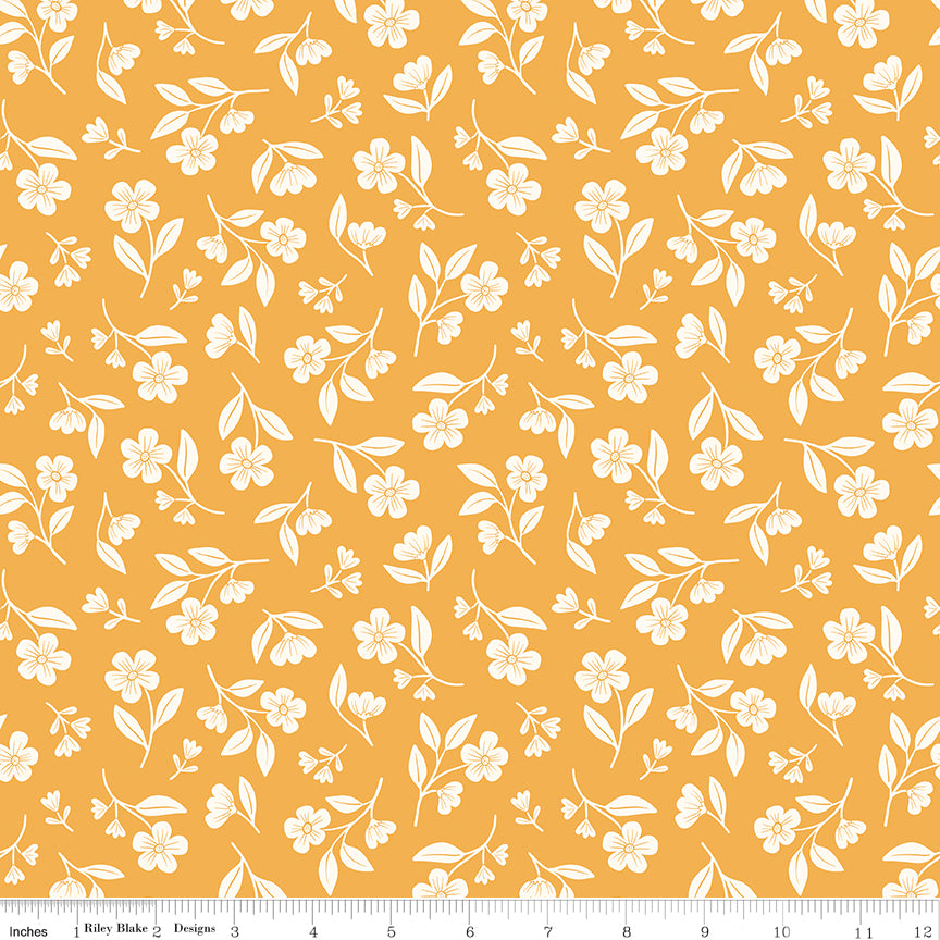 Meadow Moments Quilt Fabric - Drifting Blooms in Yellow - C17232-YELLOW
