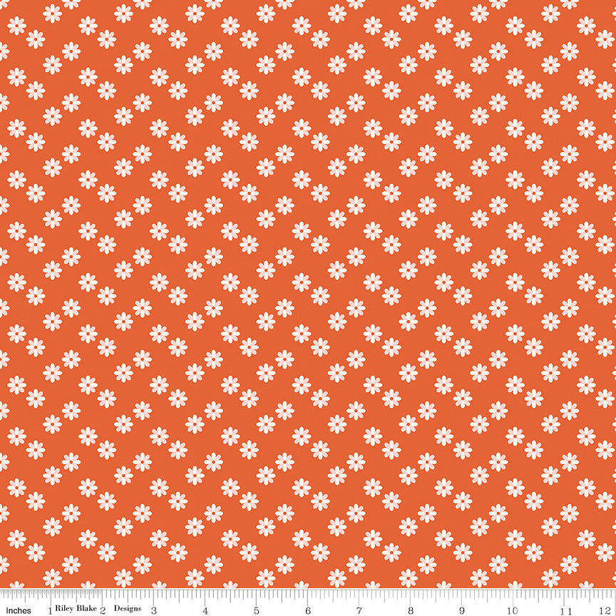 Meadow Moments Quilt Fabric - Flower Sprinkle in Geranium Red - C17235-GERANIUM