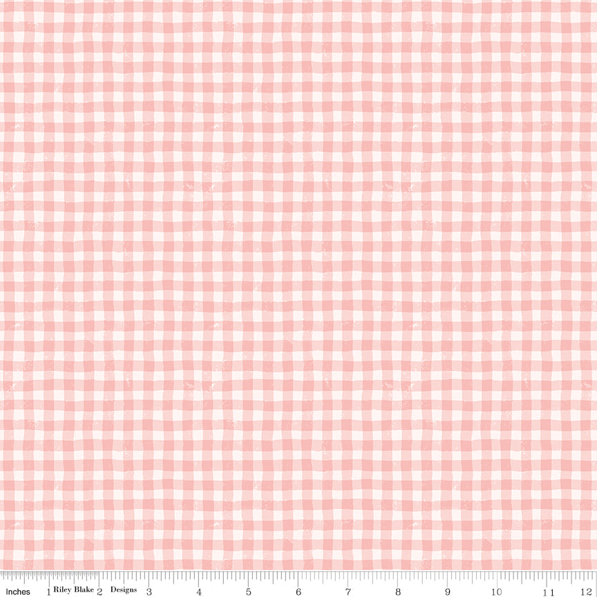Meadow Moments Quilt Fabric - Summer Gingham in Pink - C17237-PINK