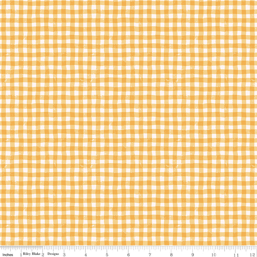 Meadow Moments Quilt Fabric - Summer Gingham in Yellow - C17237-YELLOW
