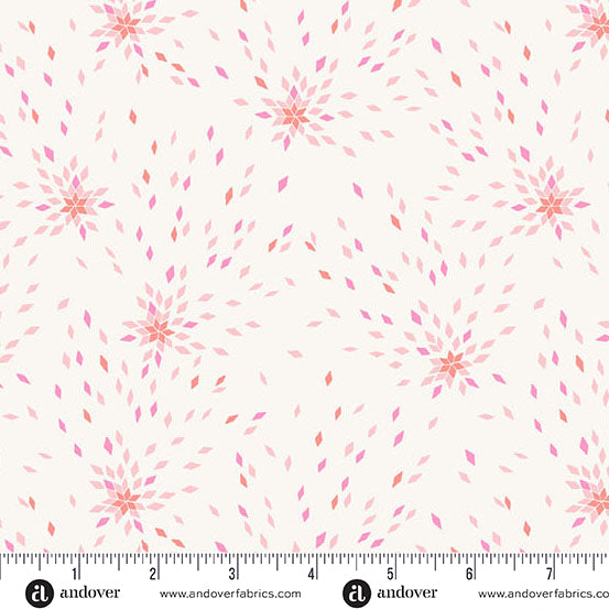 Memories Unfold Quilt Fabric - Dandelion in Soft Pink - A-1431-LE