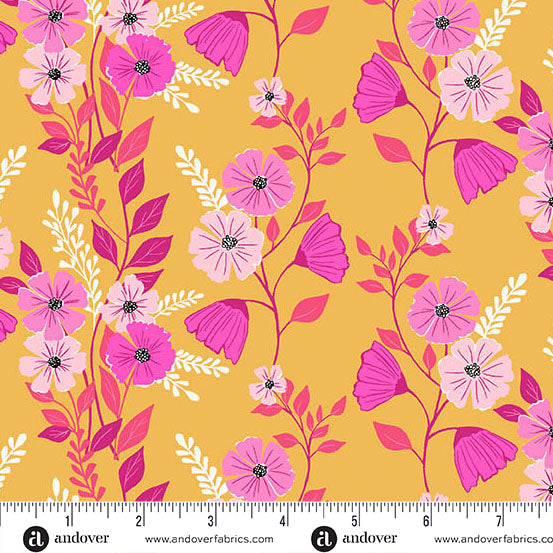 Memories Unfold Quilt Fabric - Martha's Vineyard in Saffron Yellow - A-1426-Y