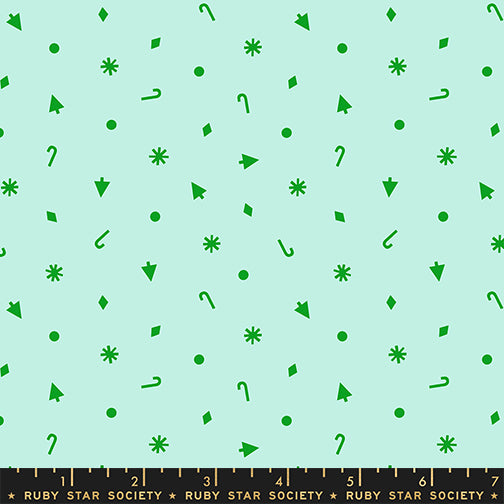 Merry Happy Quilt Fabric by Ruby Star Society - Christmas Confetti in Mint/Aqua - RS3103 18