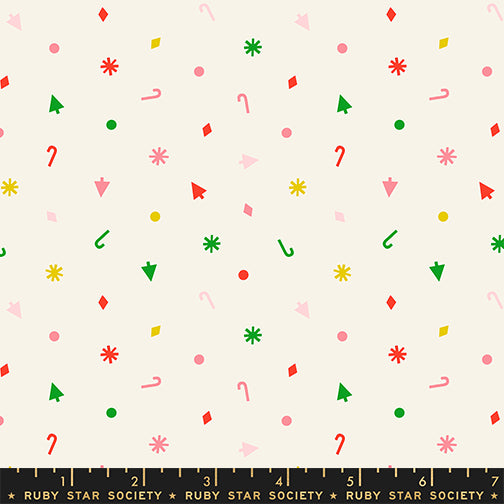 Merry Happy Quilt Fabric by Ruby Star Society - Christmas Confetti in Multi/Cream - RS3103 12
