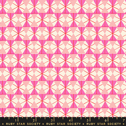 Merry Happy Quilt Fabric by Ruby Star Society - Happy Hexie in Lipstick Pink - RS3102 13