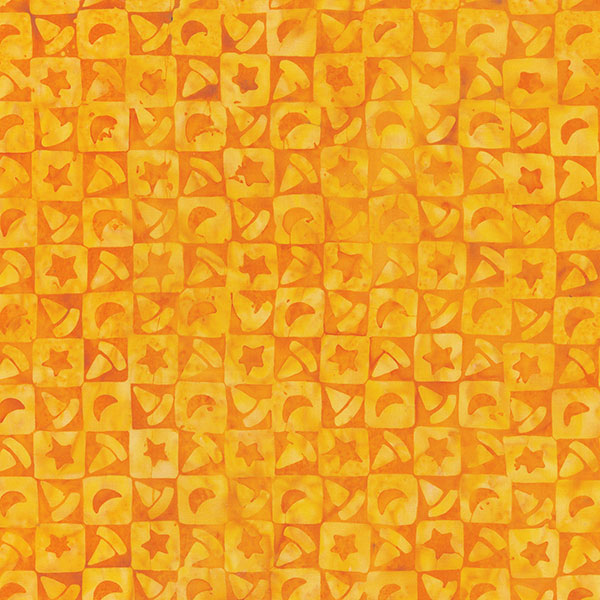 Midnight Magic Batik Quilt Fabric - Checkerboard in Cheese Sauce Orange - 83003-57