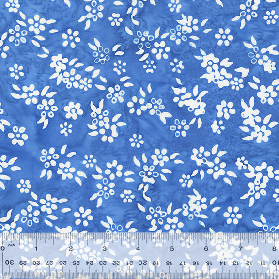 Midnight Moon Batik Quilt Fabric - Petals in Powder Blue - 3421Q-X