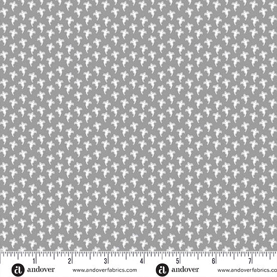 Midnight Moon Quilt Fabric - Ghosts in Fog Gray - A-1531-C