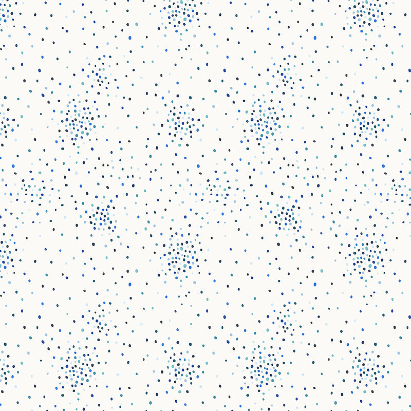 Miniature Minis Dapple Dots Quilt Fabric - Dots in Blue/White - RJ1705-BW8