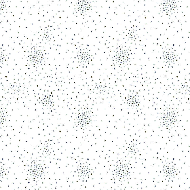 Miniature Minis Dapple Dots Quilt Fabric - Dots in Storm (Blue/Gray)/White - RJ1705-SW12