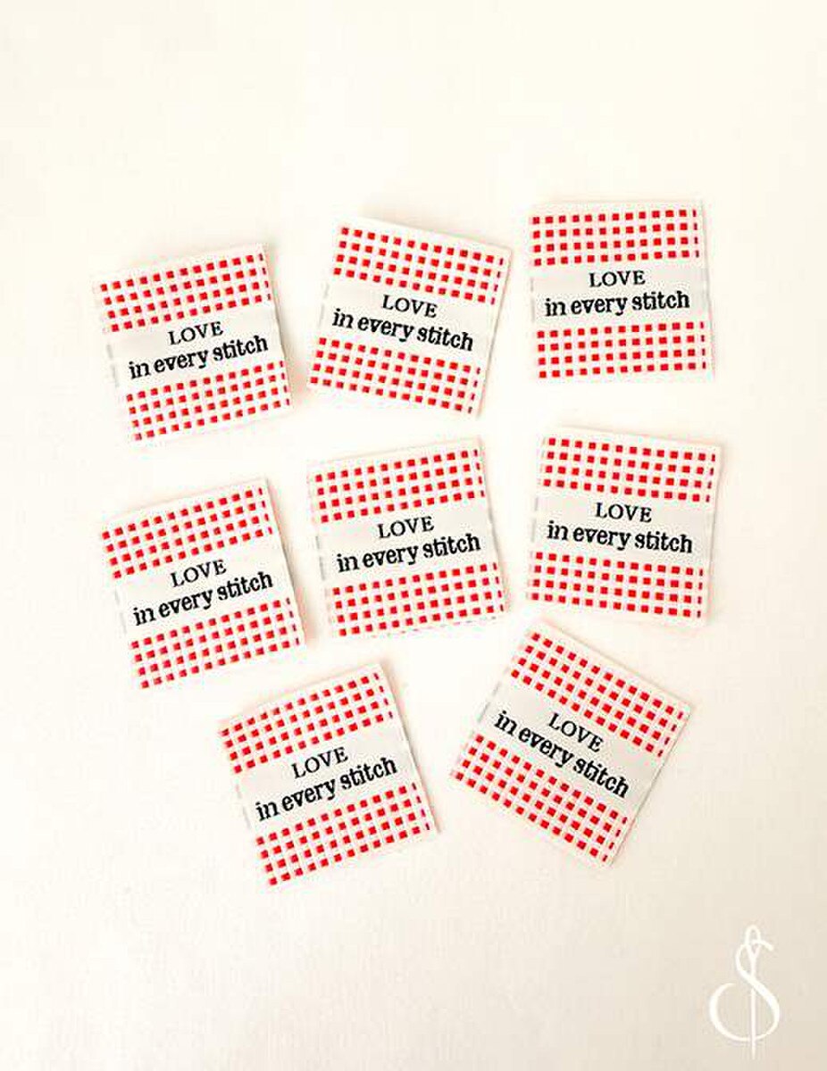 Minki Kim Check Love Woven Labels - P178-SIWL15