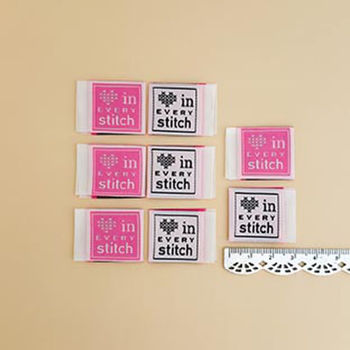 Minki Kim Pink Stitch Woven Labels - P178-SIWL48