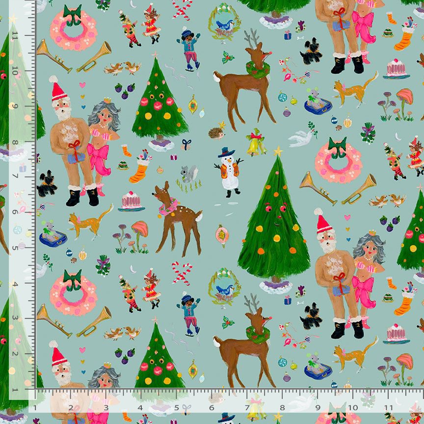 Mistletoe Mischief Quilt Fabric - Mistletoe Mischief in Multi - STELLA-DAH2527-MULTI