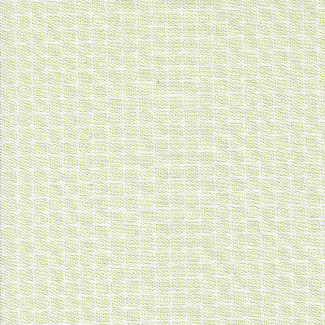 Mixed Bag of Bonbons Quilt Fabric by Jen Kingwell - Maze in White/Green - 18261 11