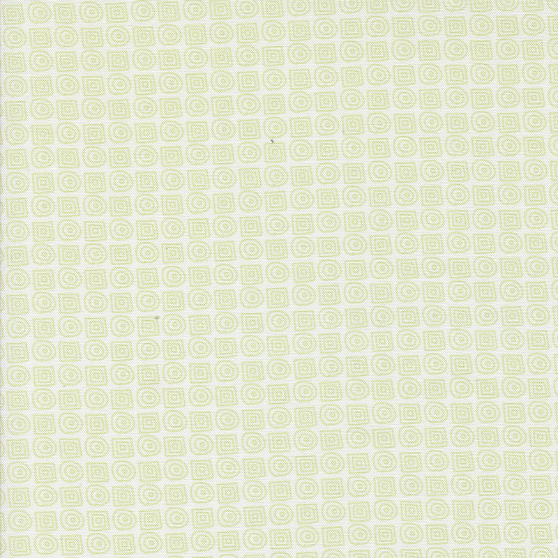 Mixed Bag of Bonbons Quilt Fabric by Jen Kingwell - Maze in White/Green - 18261 11