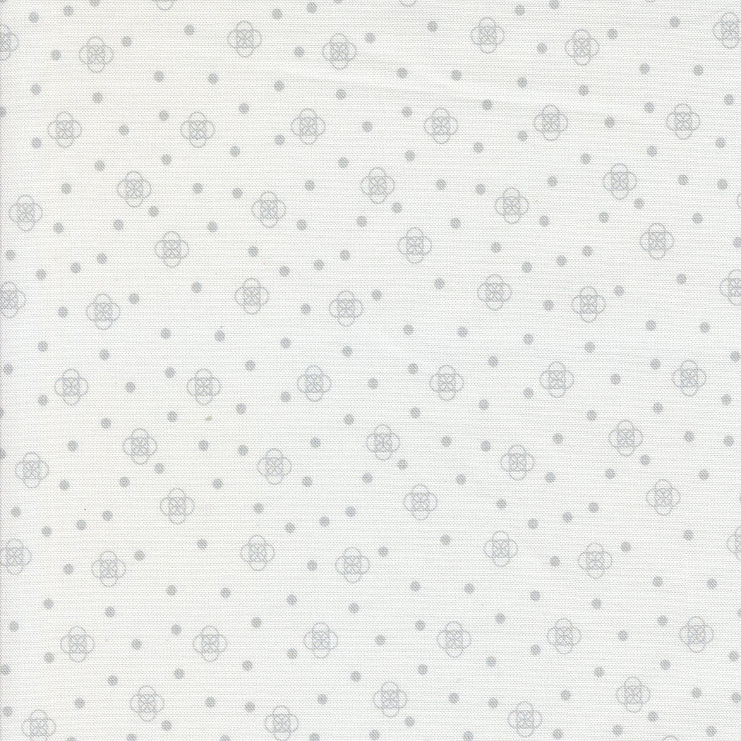 Mixed Bag of Bonbons Quilt Fabric by Jen Kingwell - Running Laps in White/Grey (Gray) - 18254 11