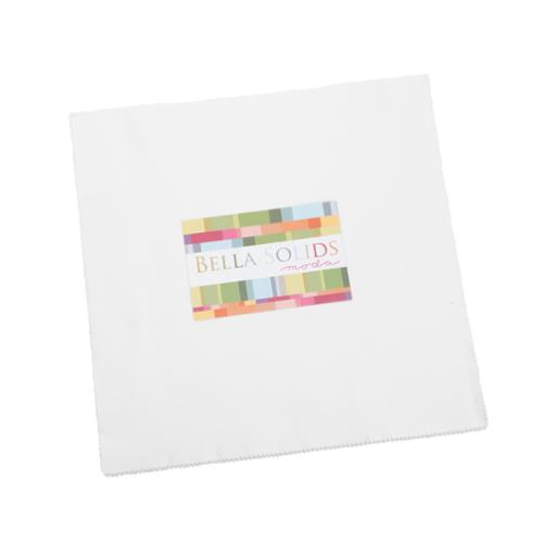 Moda Bella Solids Layer Cake in White Bleached - 9900LC 98