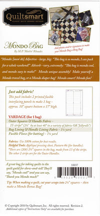Mondo Bag Fun Pack Pattern from Quiltsmart - QS10037