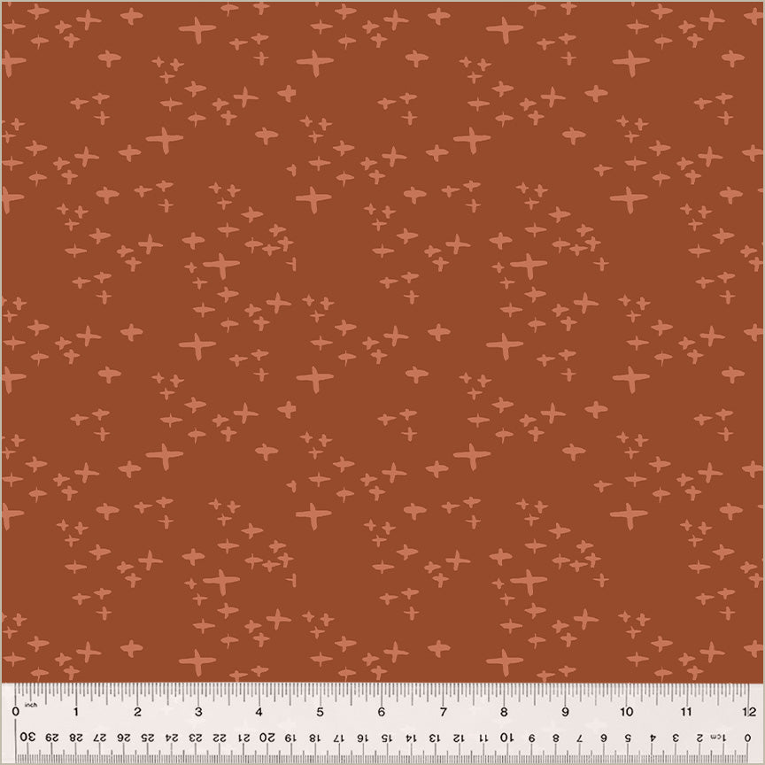 Moonlit Quilt Fabric - Glimmer in Brick Brown/Orange - 54289-4