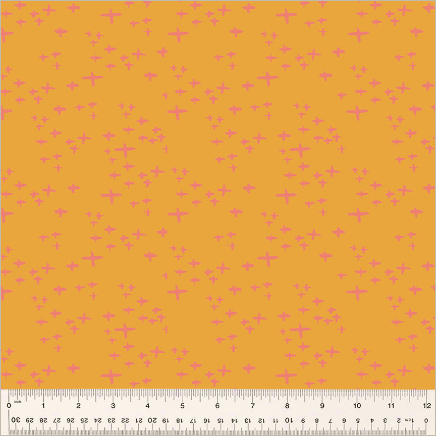 Moonlit Quilt Fabric - Glimmer in Tangerine Orange - 54289-12