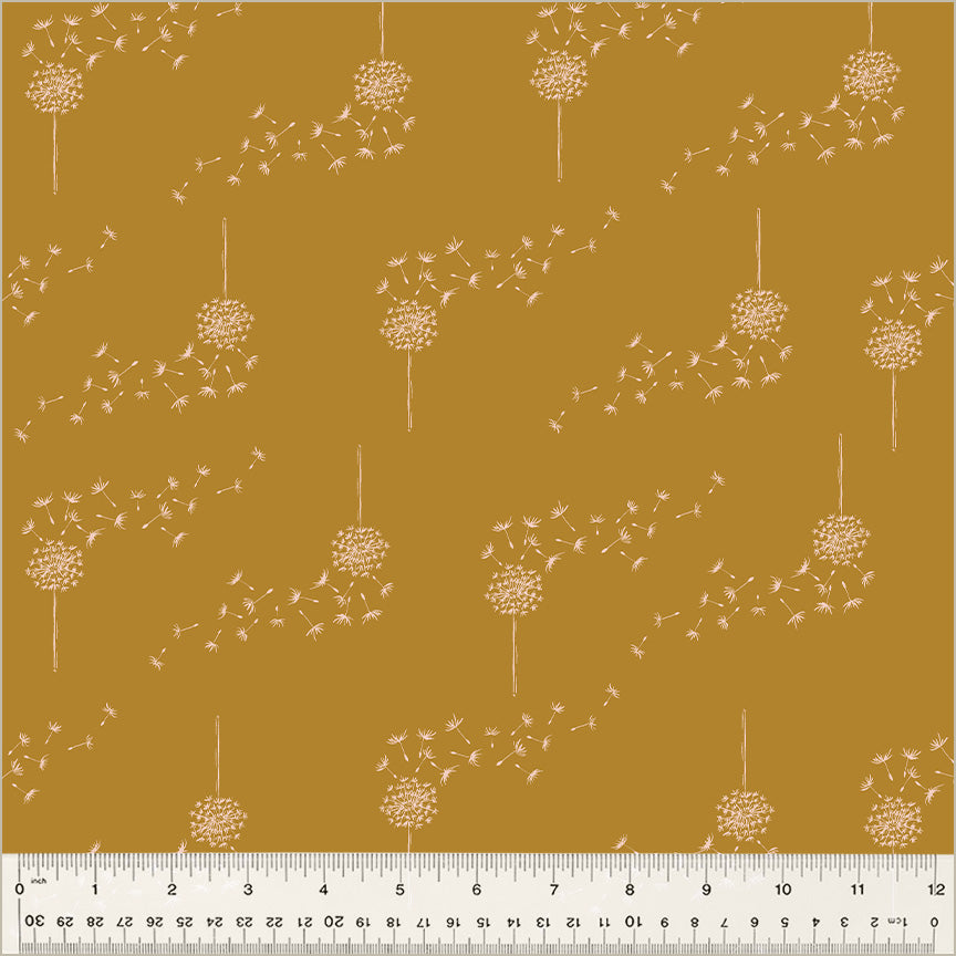 Moonlit Quilt Fabric - Wish (Dandelion) in Mustard Gold - 54290-11