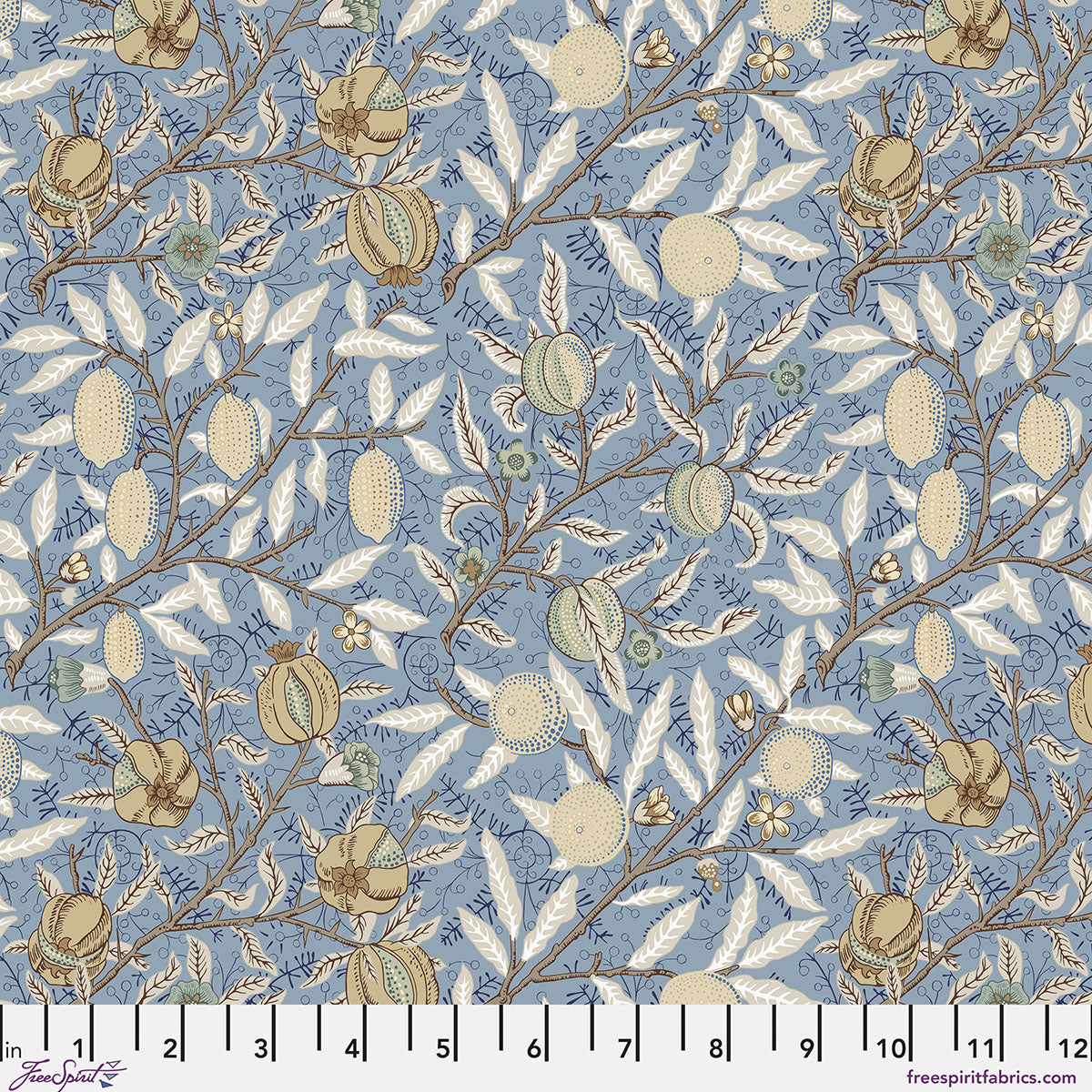 Morden Quilt Fabric by Morris & Co - Fruit in Blue - PWWM084.BLUE