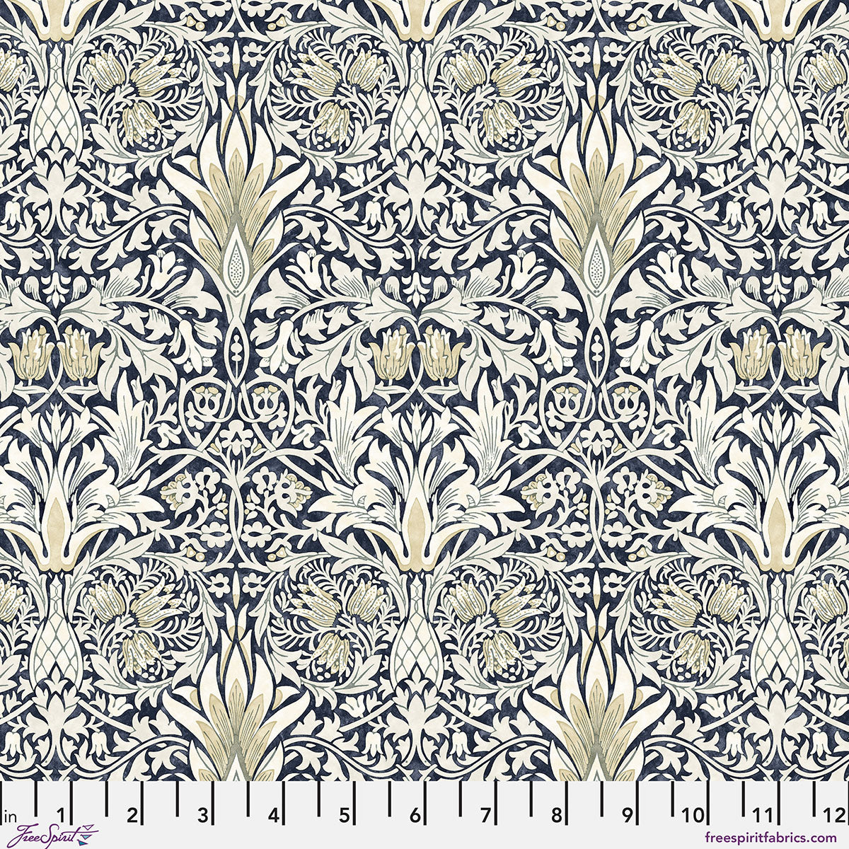 Morden Quilt Fabric by Morris & Co - Snakeshead in Charcoal - PWWM010.CHARCOAL